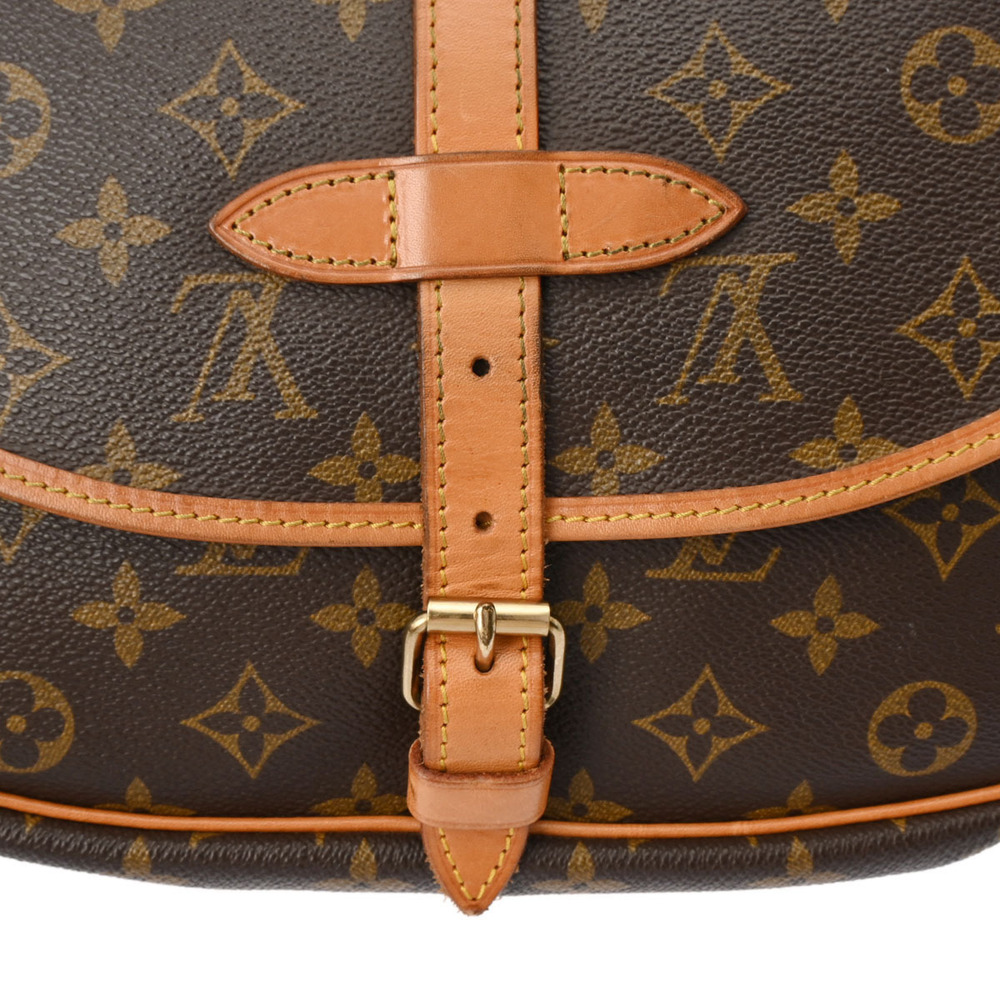 LOUIS VUITTON Monogram Saumur Brown Canvas Shoulder Bag - Picture 10 of 11